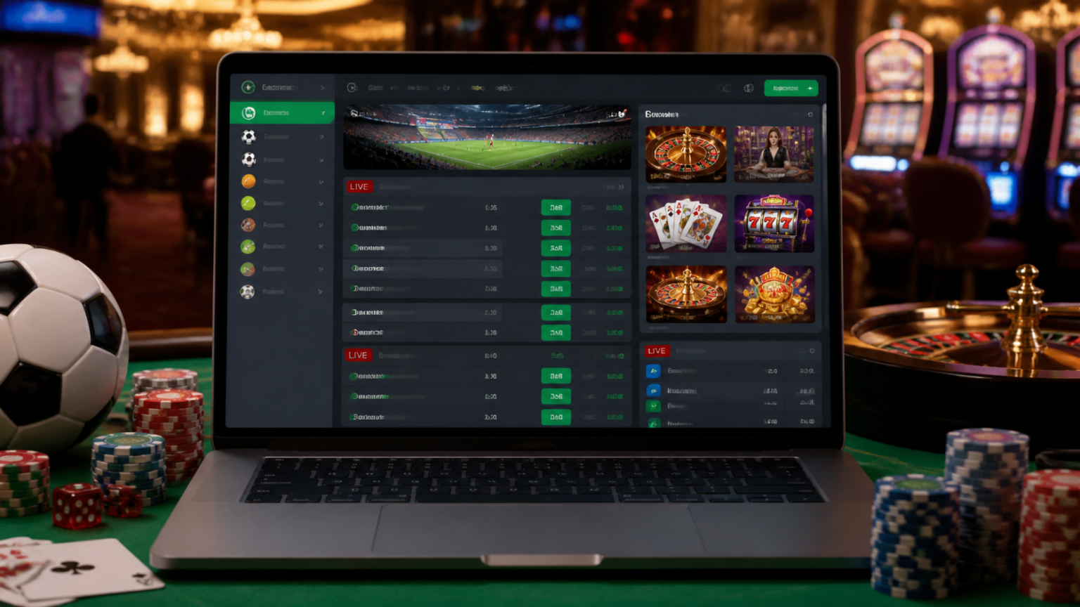 Schermata di siti scommesse non aams su laptop